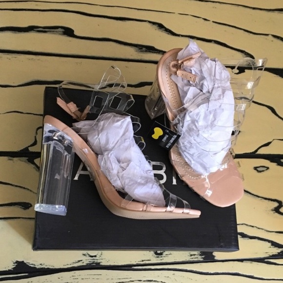 Clear Heel Strappy Crystal Heels Transparent Strap - Picture 5 of 8